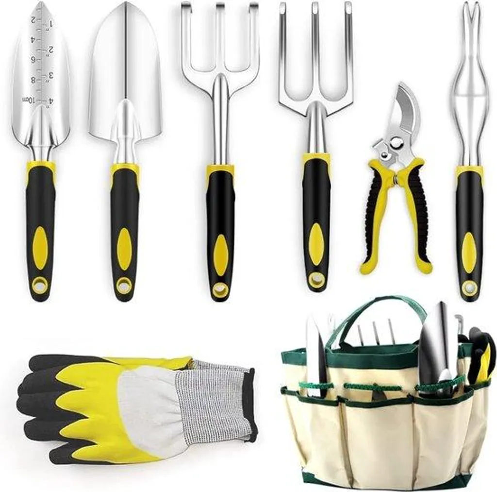 Outillage jardinage 8 pièces anti-fatigue pour désherber et tailler