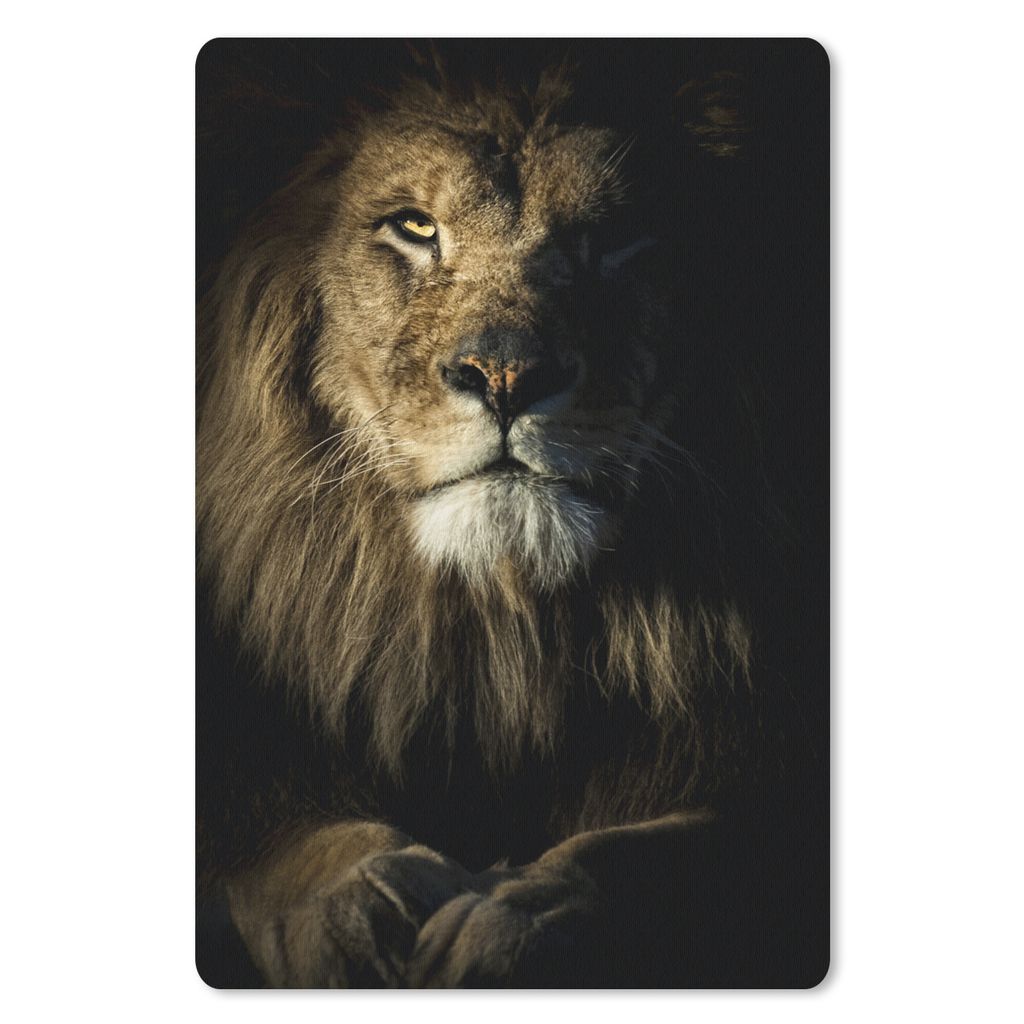 MuchoWow Mauspad Mousepad Löwe - Licht - Schwarz 18x27 cm - Mousepads - Maus Mat - Pad - Mausunterlage