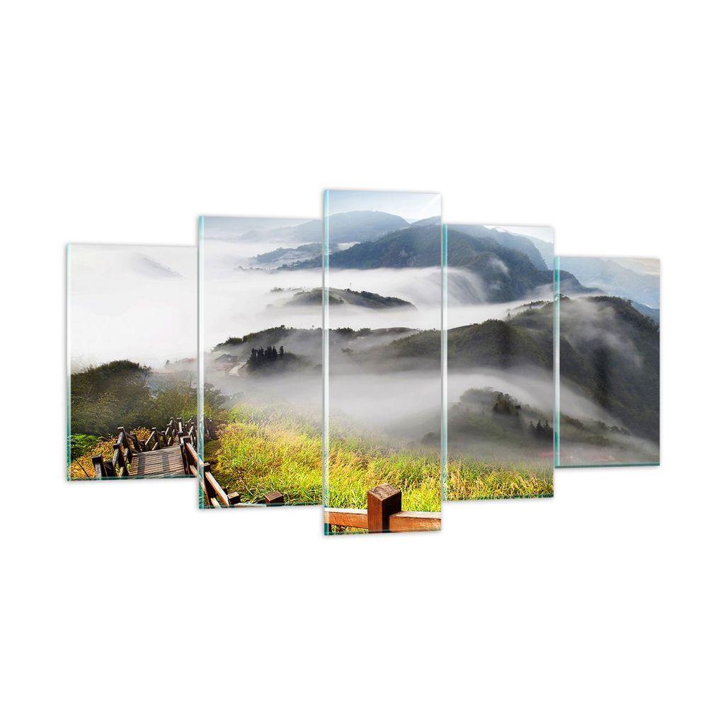 Bilder auf glas - Asien schönheit berg landschaft - 160x85cm - Glasbilder - Wandbilder - Kunstdruck - zum Aufhängen bereit - Wanddekoration aus G...