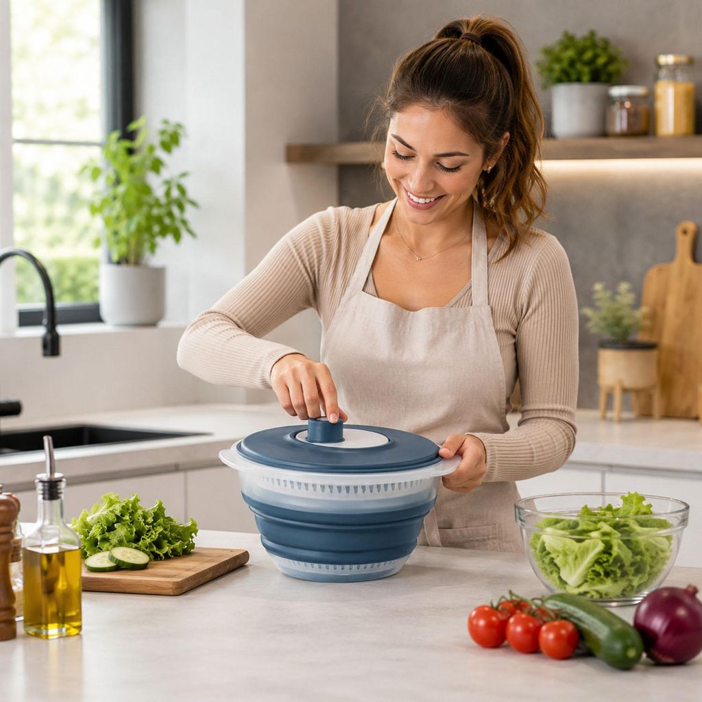 Salatschleuder Salatspinner Salattrockner faltbar Ø30xH10cm 5 Liter