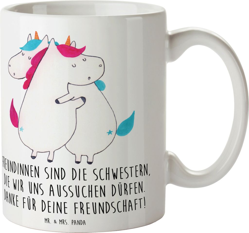 Mr. & Mrs. Panda Kaffeebecher Freundinnen Schwestern - Weiß Produktbild 