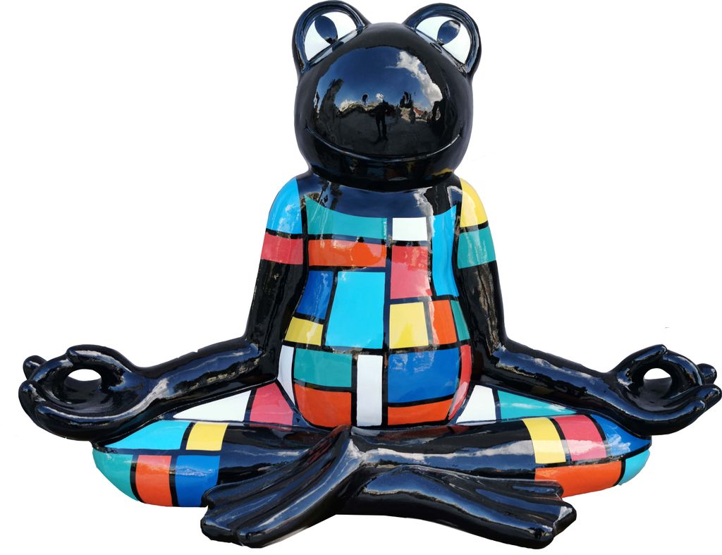 Moderne Abstrakte Figuren Designer Skulpturen Figuren Garten Frosch Yoga Neu