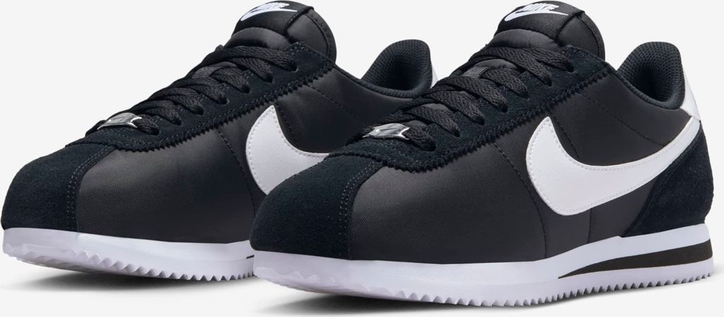 Nike Cortez Textile "Nylon Black White" Sneaker, Schwarz, Größe: 38