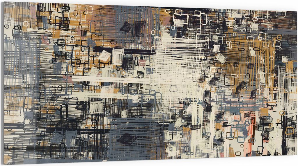 DEQORI Glasbild Echtglas 100x50 cm 'Variation von Formen' Wandbild Bild modern Deko
