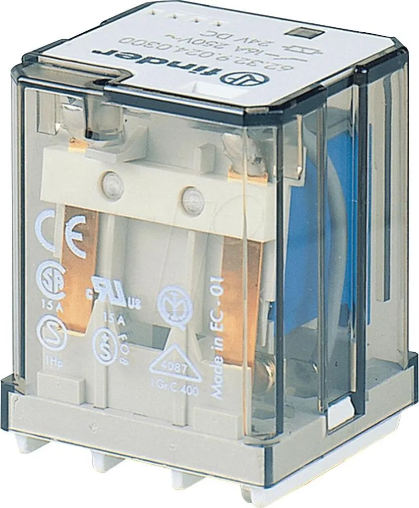 Relais industriel Finder 62.31.9.024.4800 bobine 24V DC 16A 1.3W