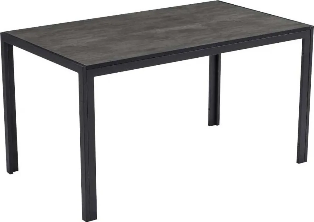 Grande table de cuisine rectangulaire Colin 140 cm décor chêne/pierre
