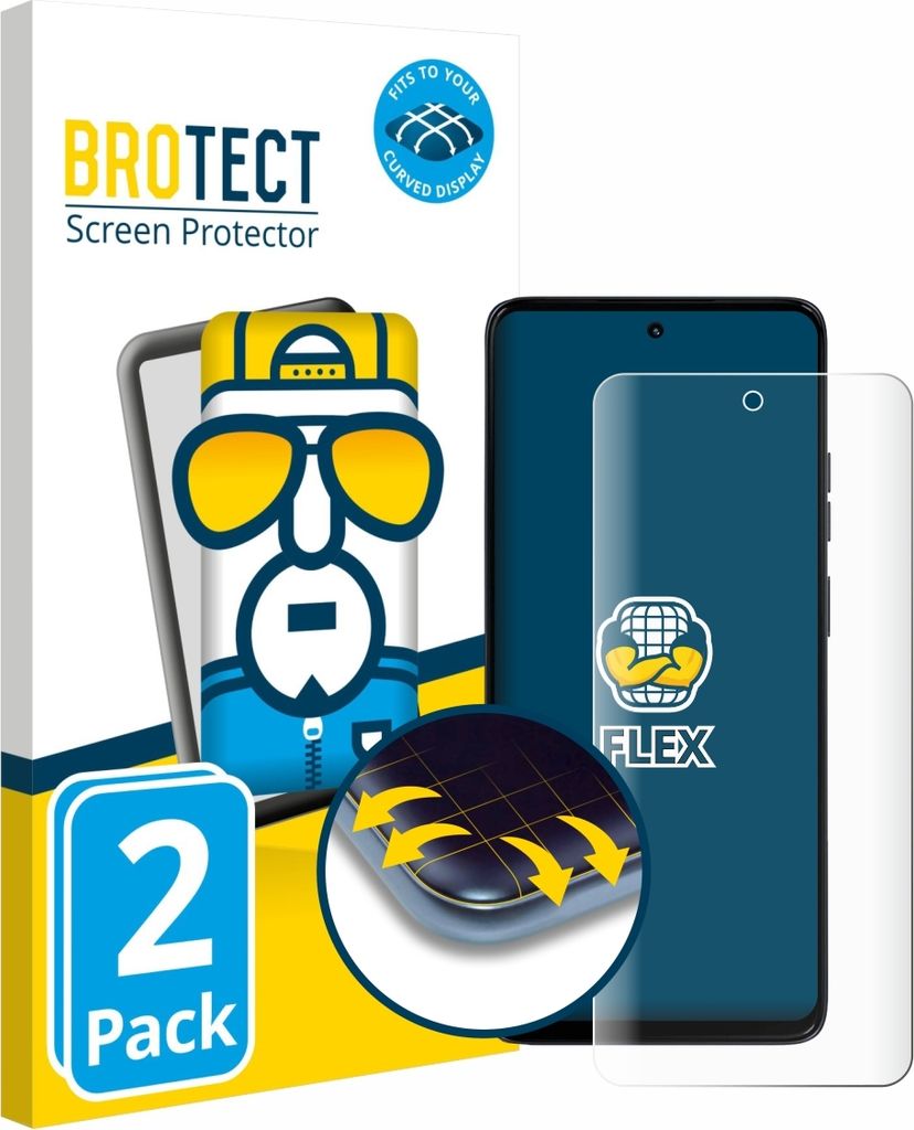 2x BROTECT Fullscreen Schutzfolie für Motorola Moto G56 Displayschutz Folie Fullcover Klar Transparent