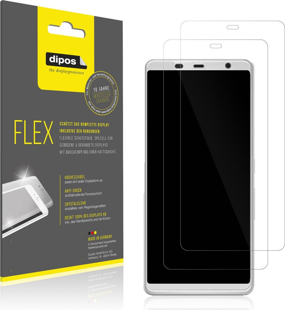 2x Schutzfolie für Fujitsu Arrows Be F-02L Folie, 100% Displayabdeckung, dipos Flex