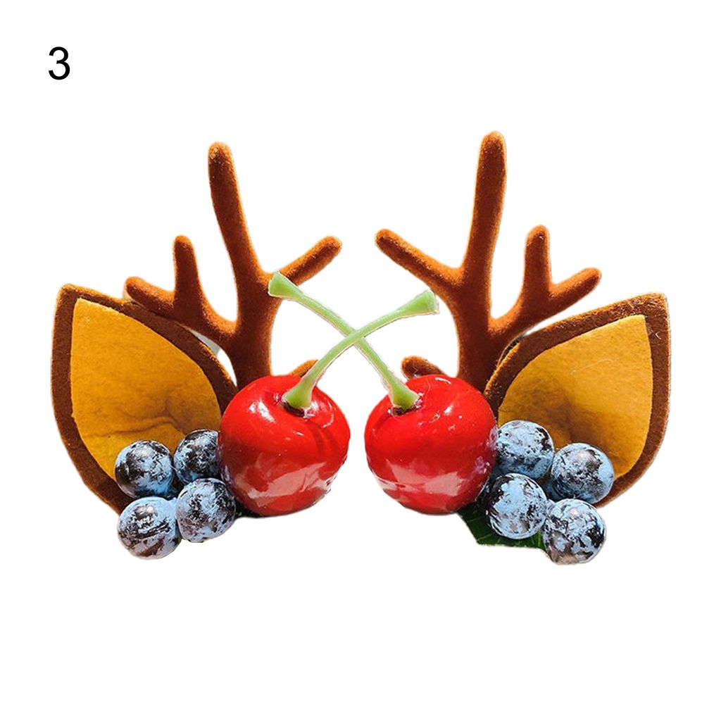 1 Paar Haarclips entzückende exquisite Verarbeitung festlicher Weihnachtsiegel niedlich süßer Geweihhaarklammern für Mädchen-3