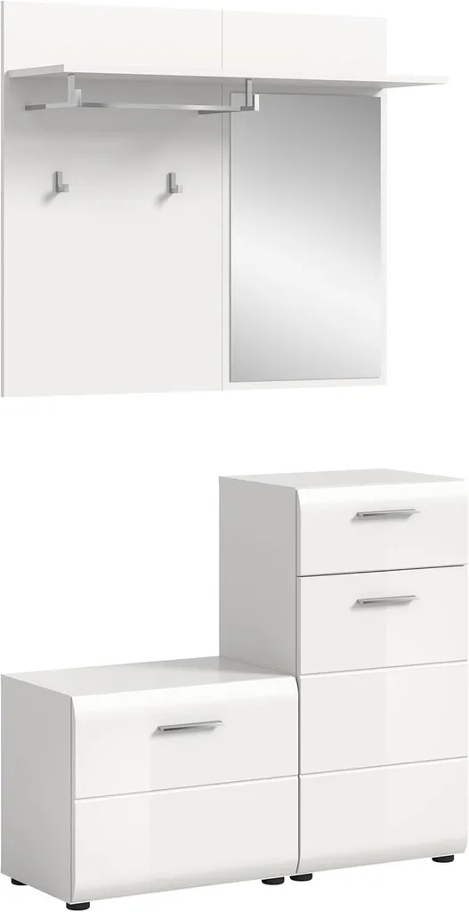 Rangez Tout Facilement : Ensemble d'Armoires Ice Blanc Brillant Pratique