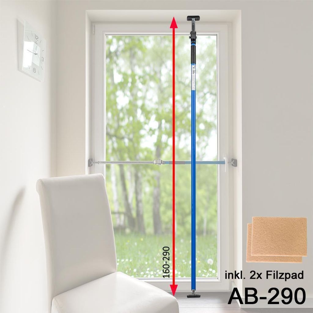Sicherungsstange 160 - 290 cm (blau) AB-290 inkl. Pads Produktbild 