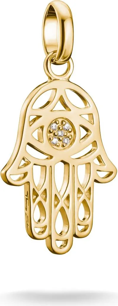 Thomas Sabo Charm Hamsa Oro e Pietre Bianche | Regalo Portafortuna