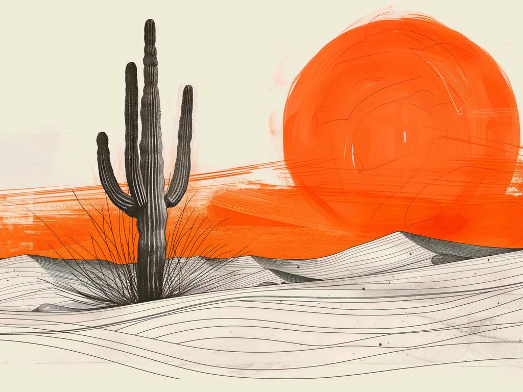 Plakat 20x15cm Saguaro-Kaktus