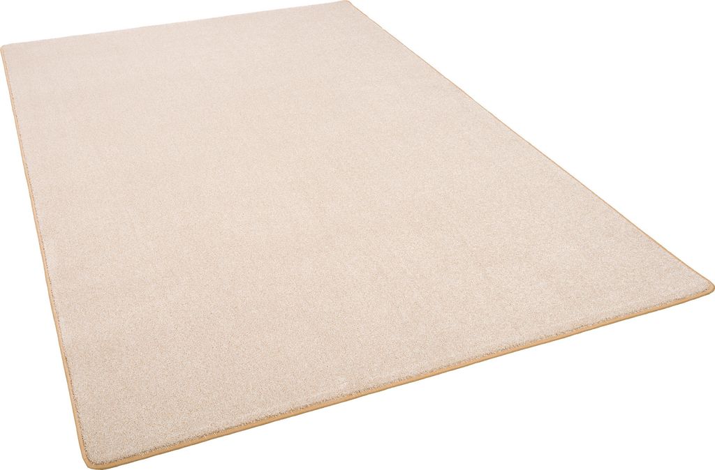 Trend Velours Teppich Kurzflor Modern Pflegeleicht Einfarbig, Größe:160x240 cm, Farbe:Beige