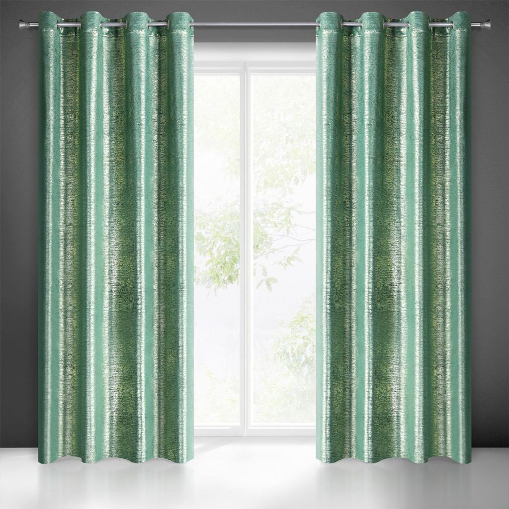 Vorhang MABEL dunkelgrün 140x250 cm Ösen Ösenvorhang