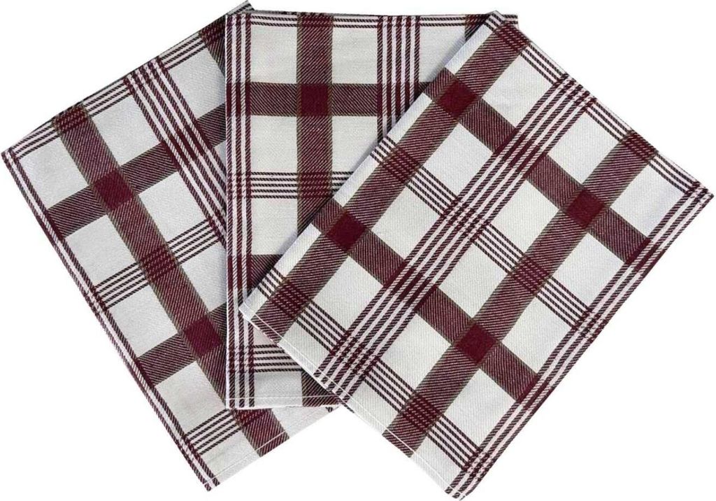 Extra saugfähiges Handtuch 50x70 cm Káro bordo 3 Stück