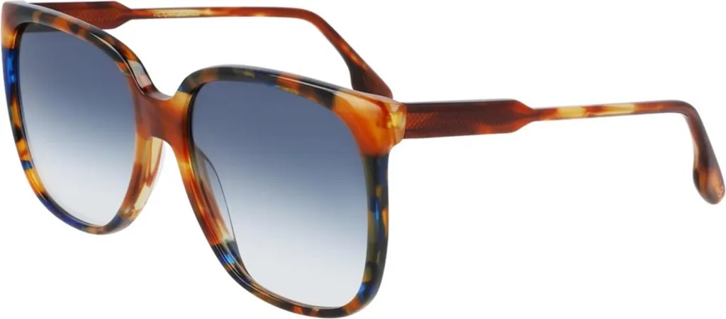Victoria Beckham Eyewear VB610S 212 Occhiali Quadrati Blu Havana