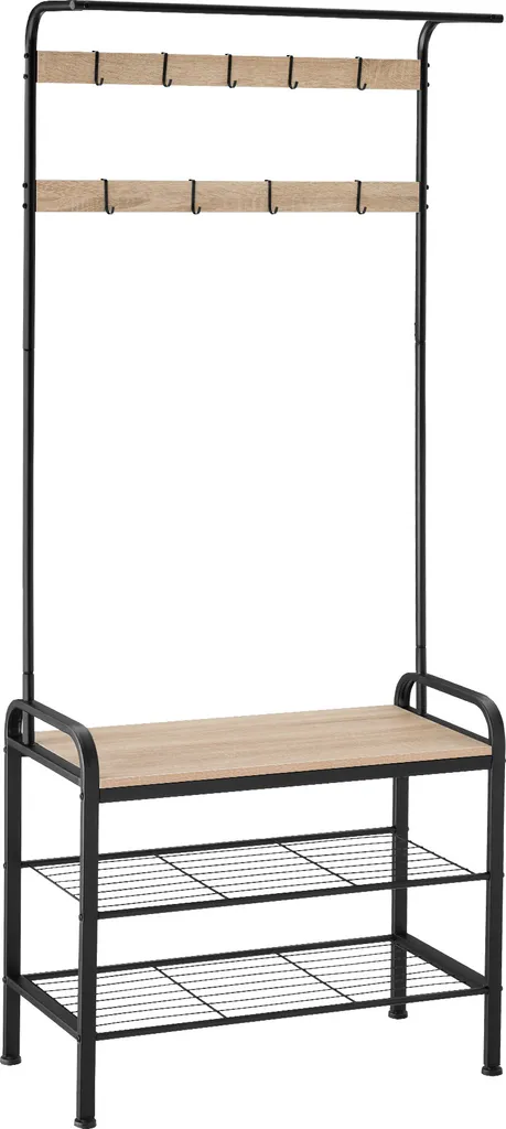 Offerta tectake® Wichita: Appendiabiti Design Industriale con Panca