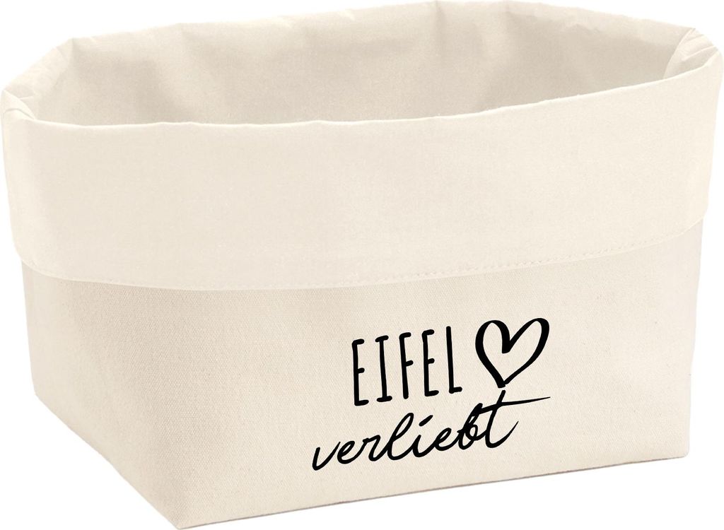 Huuraa Organizer Eifel verliebt 3 Liter Medium Canvas Baumwolle Utensilo Geschenkidee