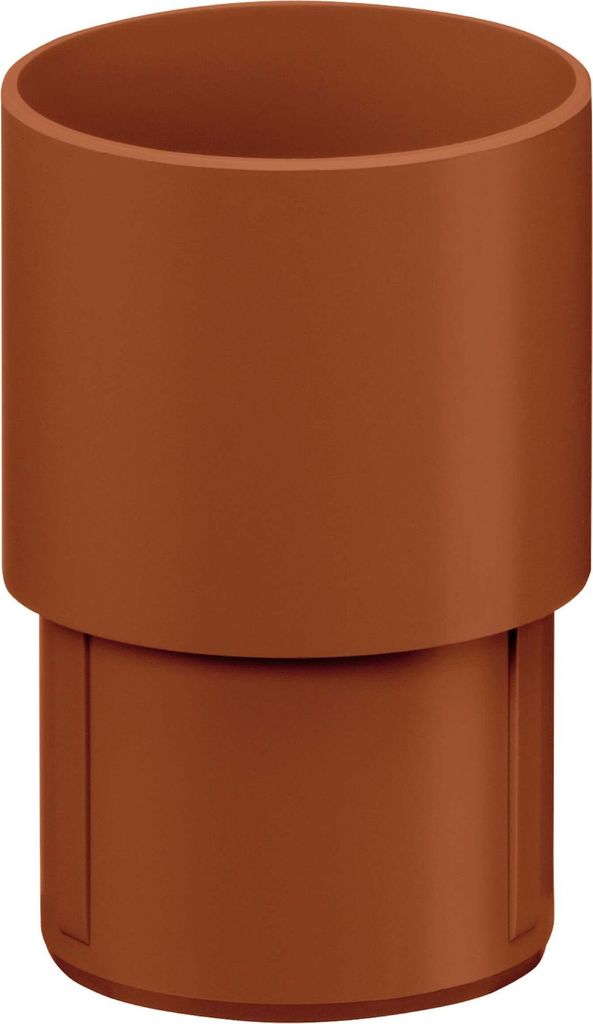 INEFA Fallrohr Verbinder, PVC DN100 / 100mm Braun Ablaufrohrverbinder Dachrinnenzubehör, einfache Steckmontage, Germany