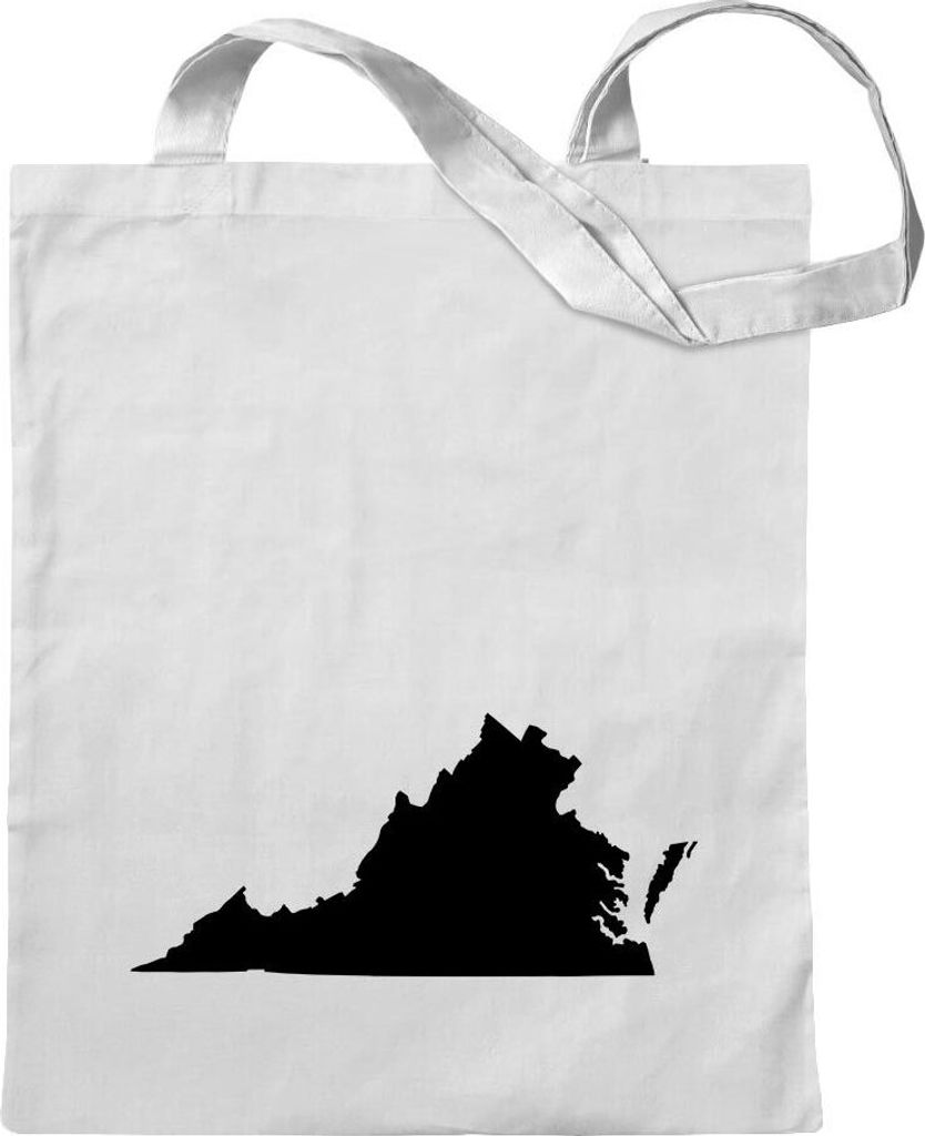Kiwistar - Baumwolltasche - weiss - USA - Bundesstaat - Virginia - Tragetasche Stoffbeutel Umhängetasche Langer Henkel