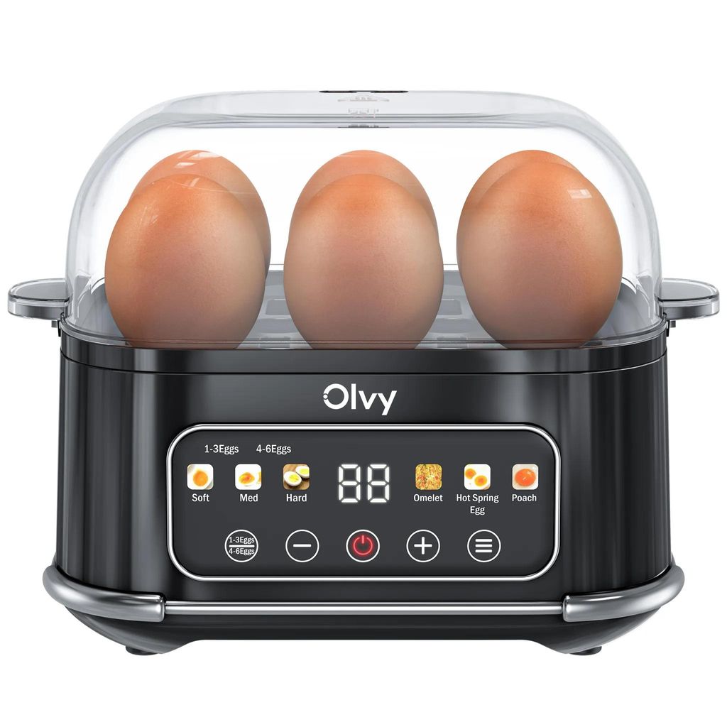 Olvy Eierkocher für 1-6 Eier mit Omelett- & Pochierfunktion Produktbild 
