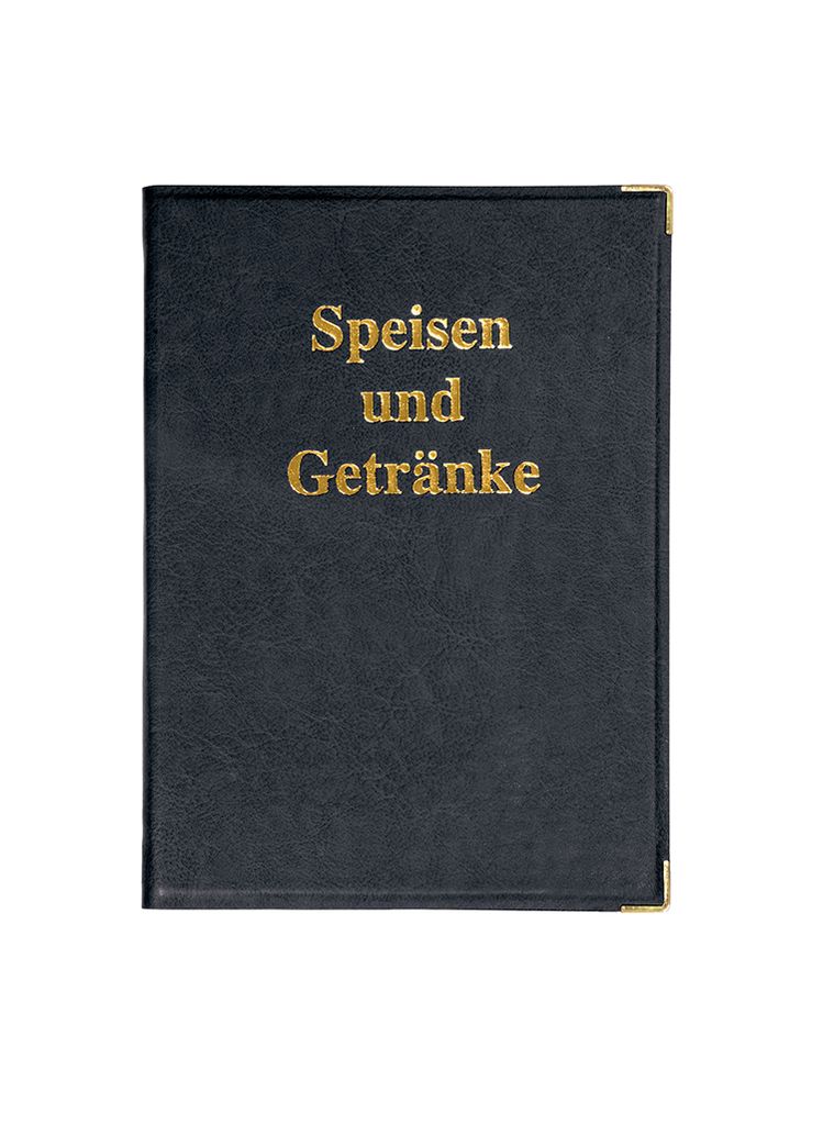 SIGEL SM101 Speisekarten-Mappe, Gummi-Bindung, A5, schwarz