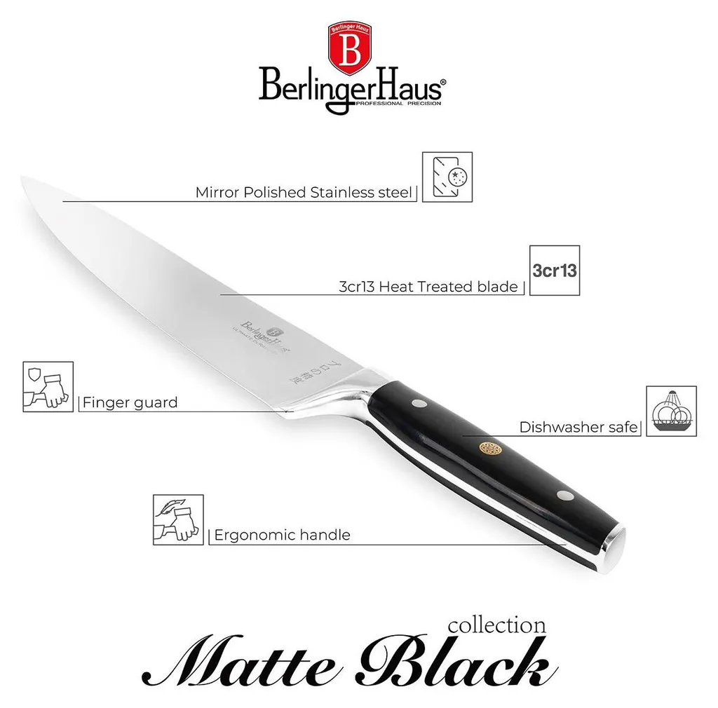 Berlinger Haus Set 4 Coltelli Professionali - Acciaio Inox e Design - 4