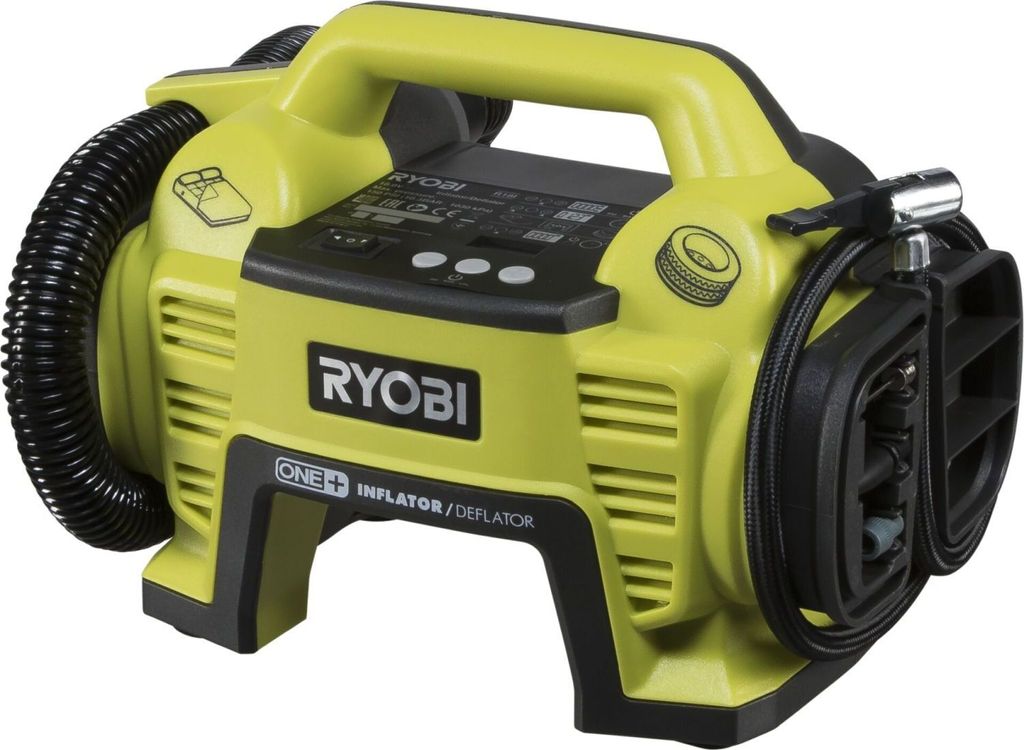 RYOBI Akku-Kompressor R18I-0 18V, Akku Luftpumpe, Reifen Druckluft, 10.3 bar, inkl. Zubehör