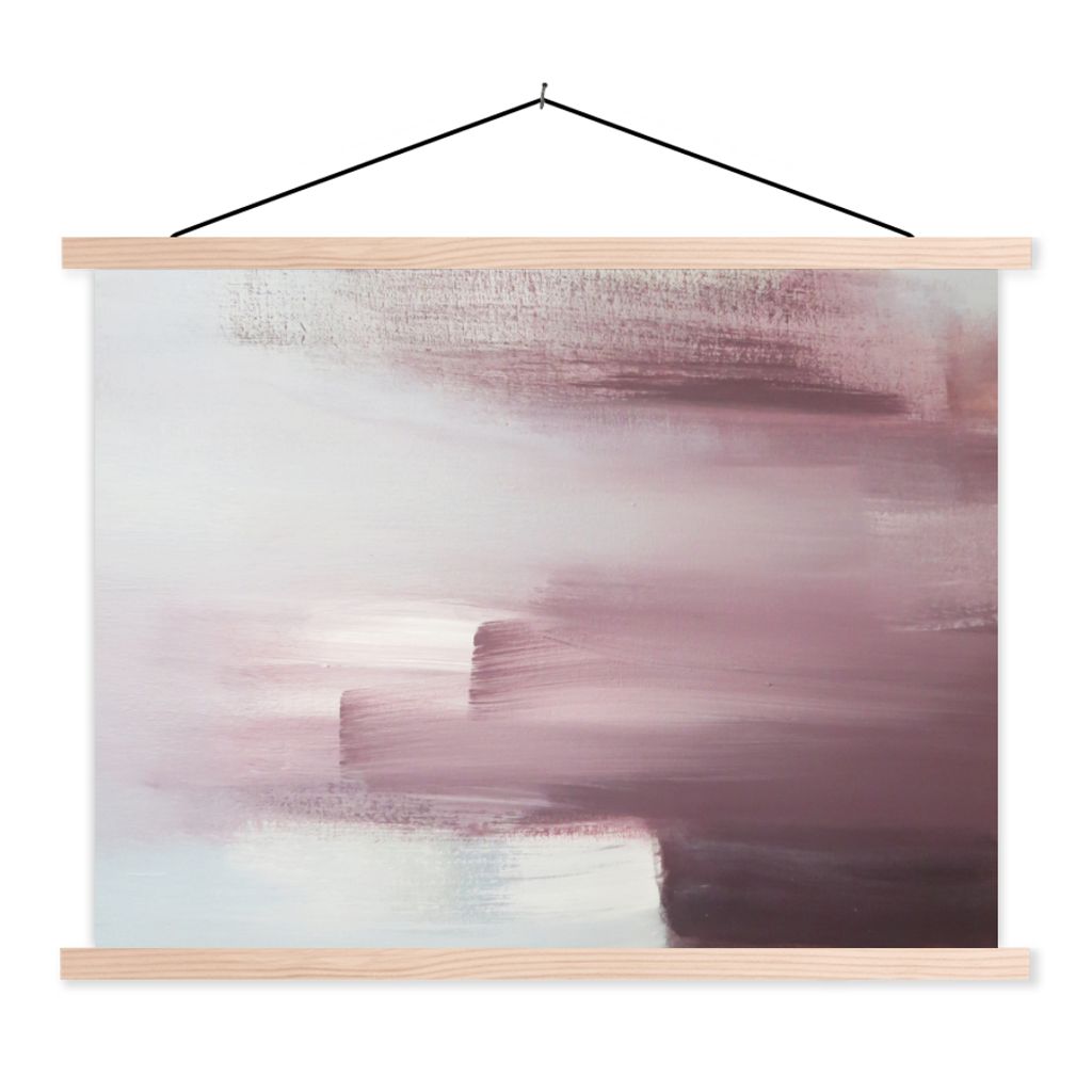 MuchoWow Textilposter Malerei - Ölgemälde - Abstrakt 120x90 cm mit holzfarbenen Rahmen - Magnetisch