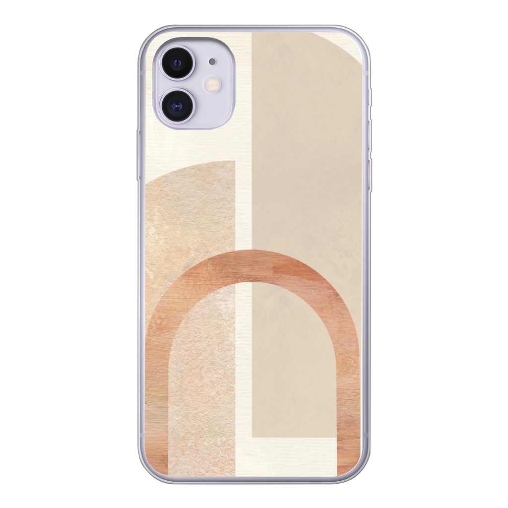 MuchoWow Handyhülle Schutzhülle Hülle für iPhone 11 Marmor - Muster - Rosa Silikon Softcase Handy Hülle - Handytasche
