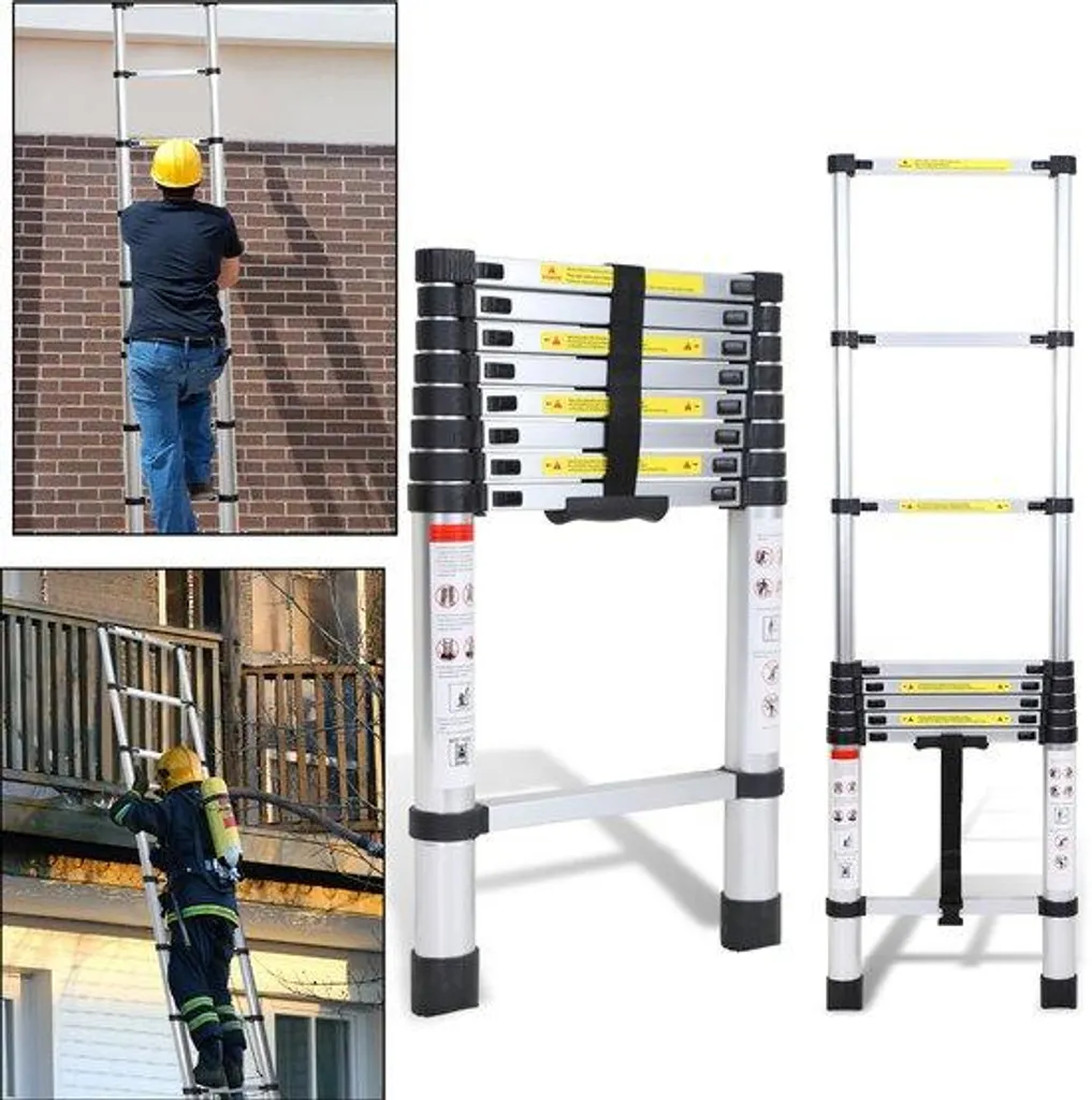 Escabeau télescopique multifonction en alu pliable et antidérapant