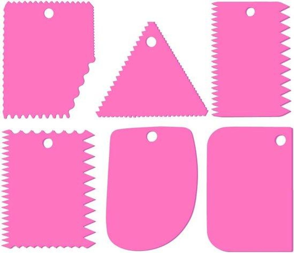 Kunststoff-Deegschaber-Set, 6-teilig, rosa, leicht zu reinigen