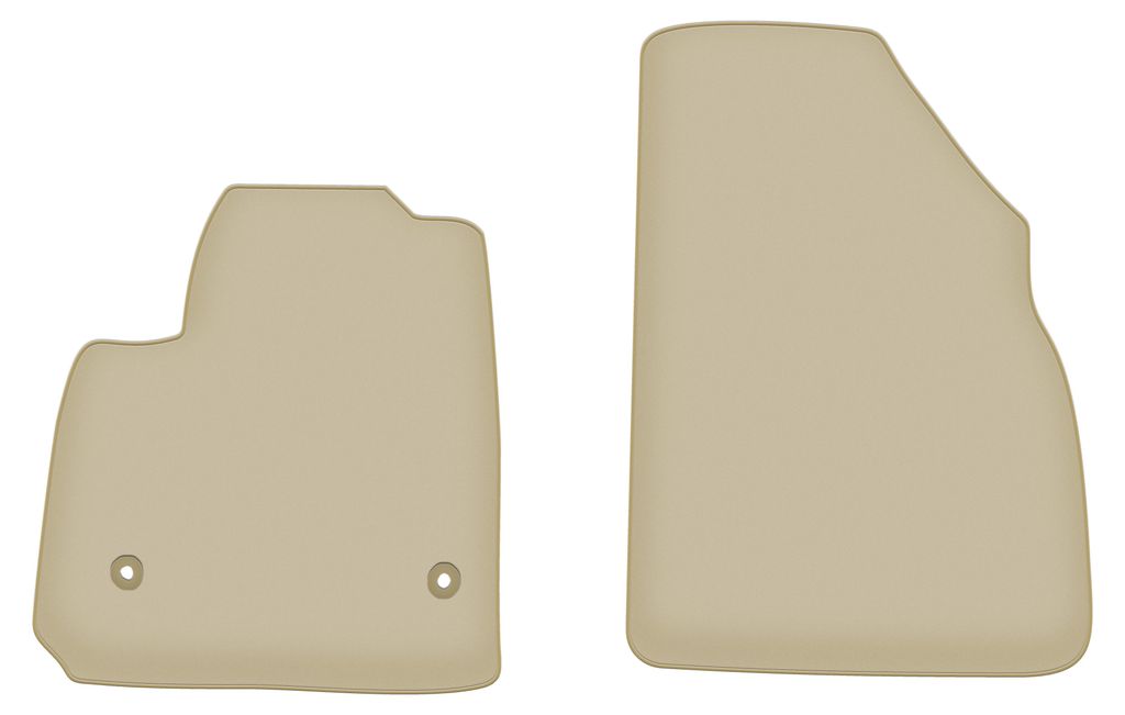 Velours-Fußmatten Vorne PREMIUM beige passend für Cadilac XT5 (2015-, 0) – mit Befestigungen – passgenau