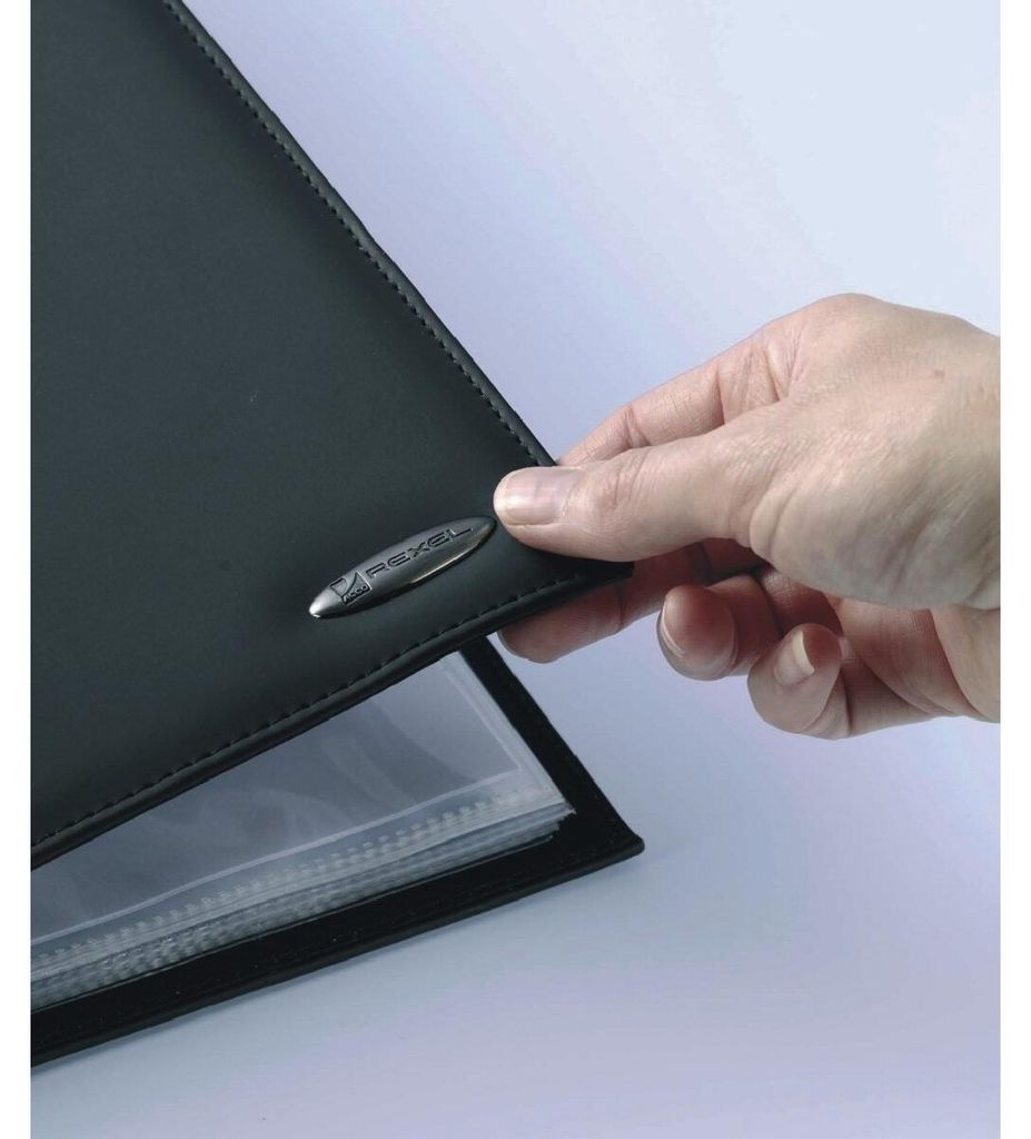 Rexel SOFT TOUCH SMOOTH DB 24 BLK, Schwarz, 24 Taschen, A4, Produktbild 