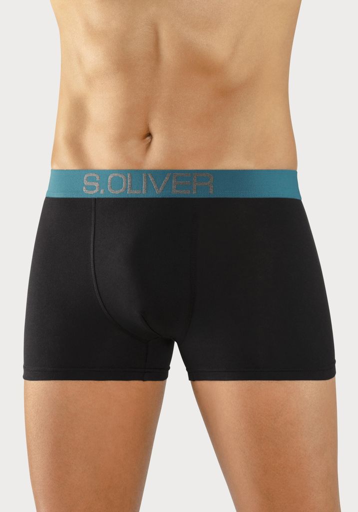 s.Oliver Boxer 4 -teilig schwarz-türkis / schwarz-hellblau / schwarz-marine / schwarz-royalblau Größe S