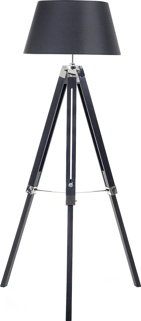 Luminaire de salon trépied bois noir 143 cm idéal pour coin lecture