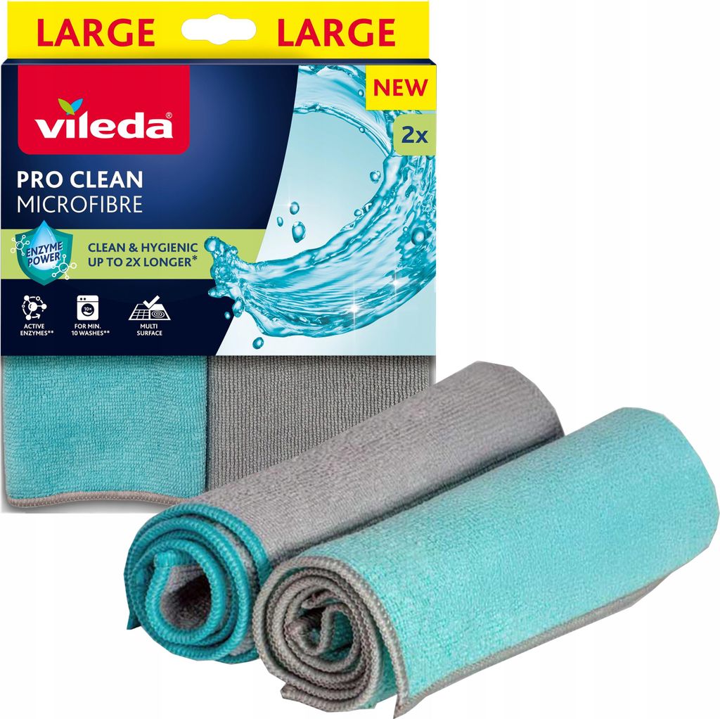 Mikrofasertuch mit Enzymen Vileda Pro Clean, 2 Stück Produktbild 