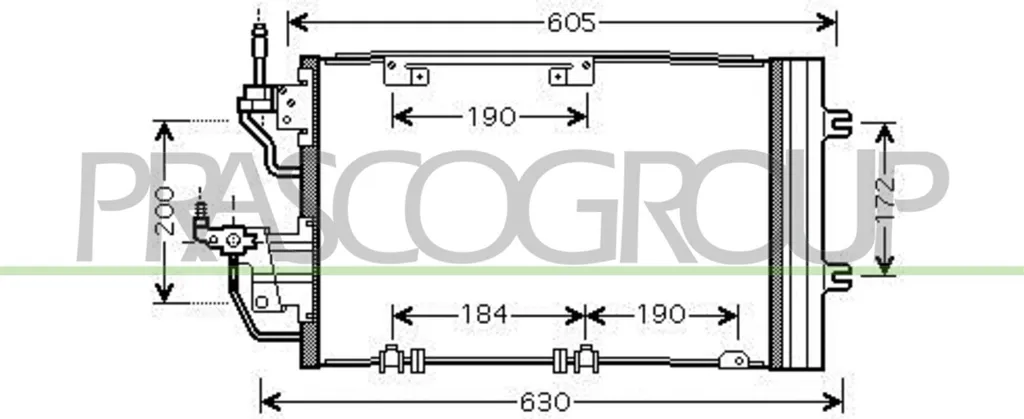 PRASCO OP410C005 Condenseur de Climatisation OE 13300339 pour Astra H