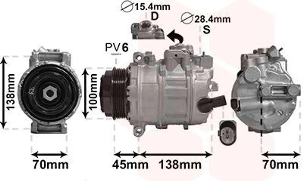 Compresseur de Climatisation pour Utilitaire VW Crafter 30-50 Fourgon