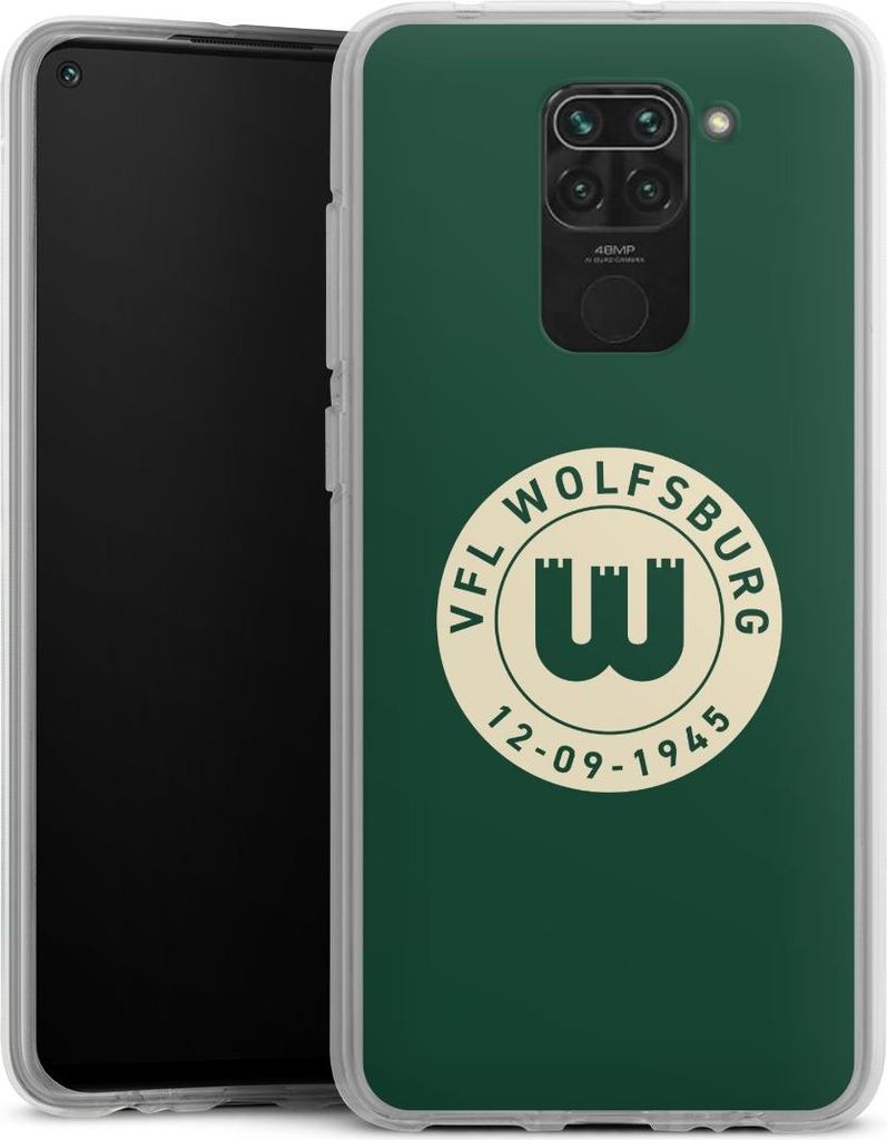 DeinDesign Handyhülle für Xiaomi Redmi Note 9 Silikon Hülle Case Smartphone Schutzhülle Offizielles Lizenzprodukt VfL Wolfsburg 80 Jahre