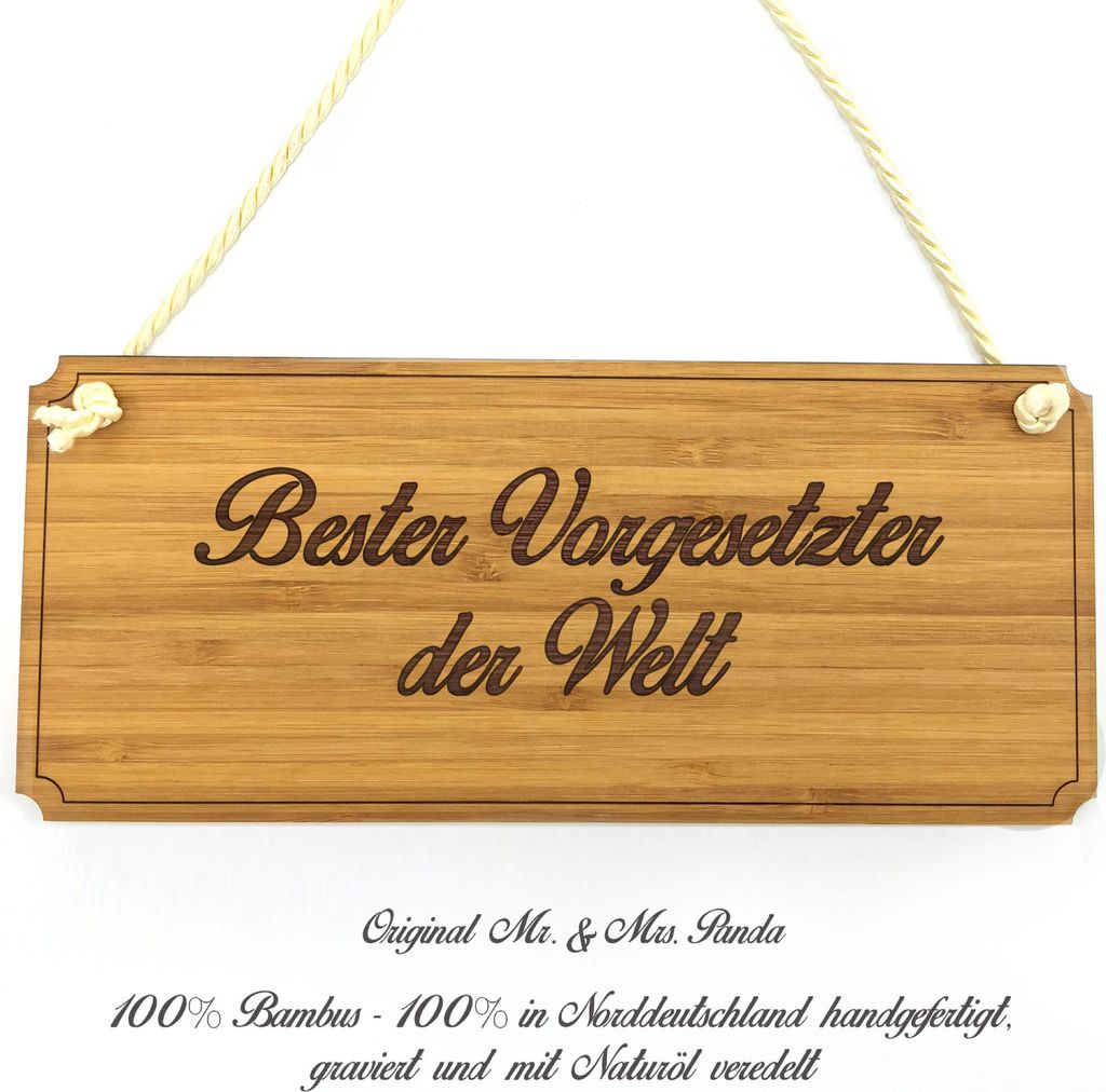 Mr. & Mrs. Panda Wegweiser Vorgesetzter - Geschenk, Türschild, Geschenkidee, Schild, Graviert, Holzschild, Firmenschild, Praxisschild, Boss, Landh...