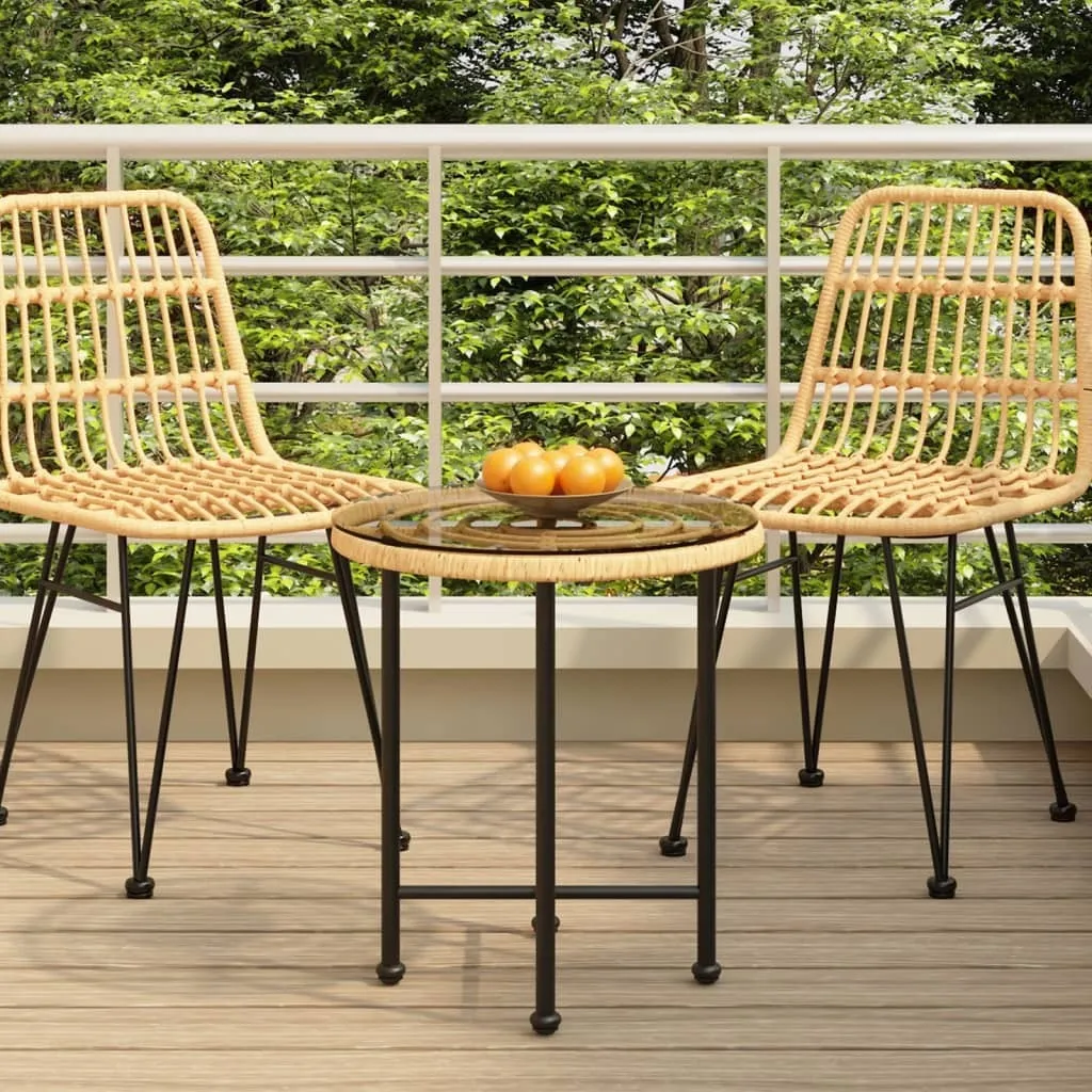 Table de repas en verre trempé et acier Ø50 cm, design robuste et durable