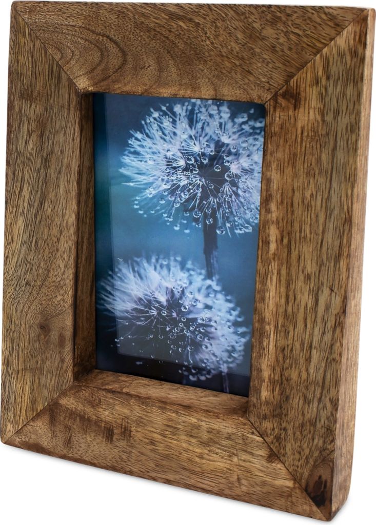 2.02 Mango Bilderrahmen für Fotos 10x15 cm - Maße ca. 23 x 17,5 cm - Holz Fotorahmen zum hängen oder stellen
