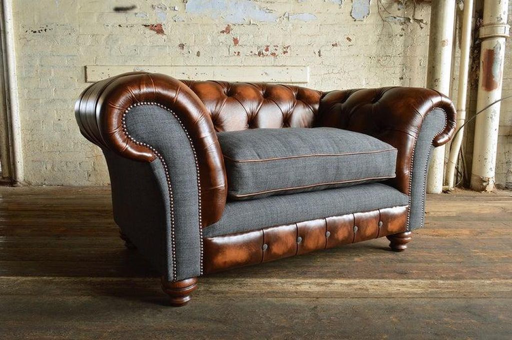 Leder Luxus Fernseh Relax Chesterfield Club Sessel Cheserfield Lounge 1 Sitzer