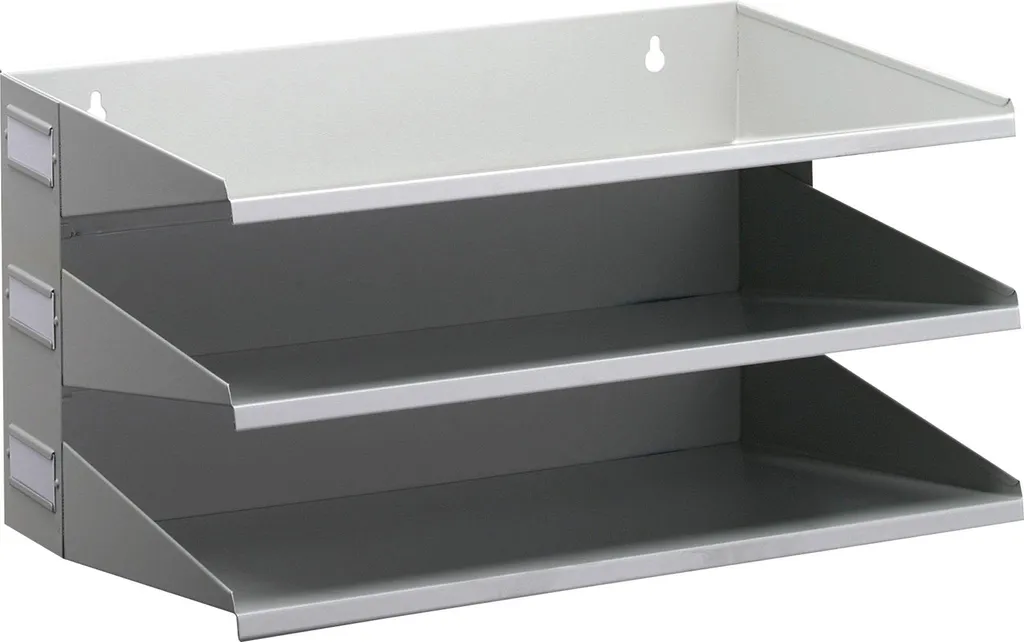 Trieur de documents horizontal Gris A4 - 3 sections robustes pour bureau