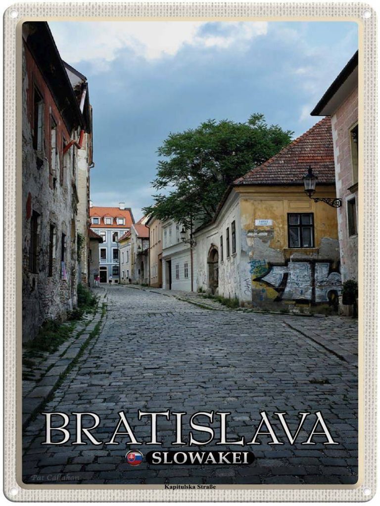 vianmo Blechschild 40x30 cm Bratislava Slowakei Kapitulska Straße Bildmotiv Reisemotiv Abenteuer Reisen