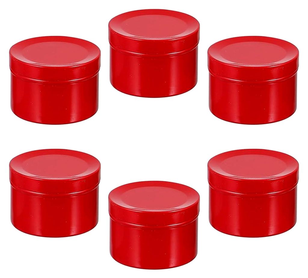 6 Aluminium Kerzendosen mit Deckel 50ml Bruchfeste Kosmetikbehälter und Salbendosen Kleine Aluminiumgläser für Kerzenherstellung und Reisen