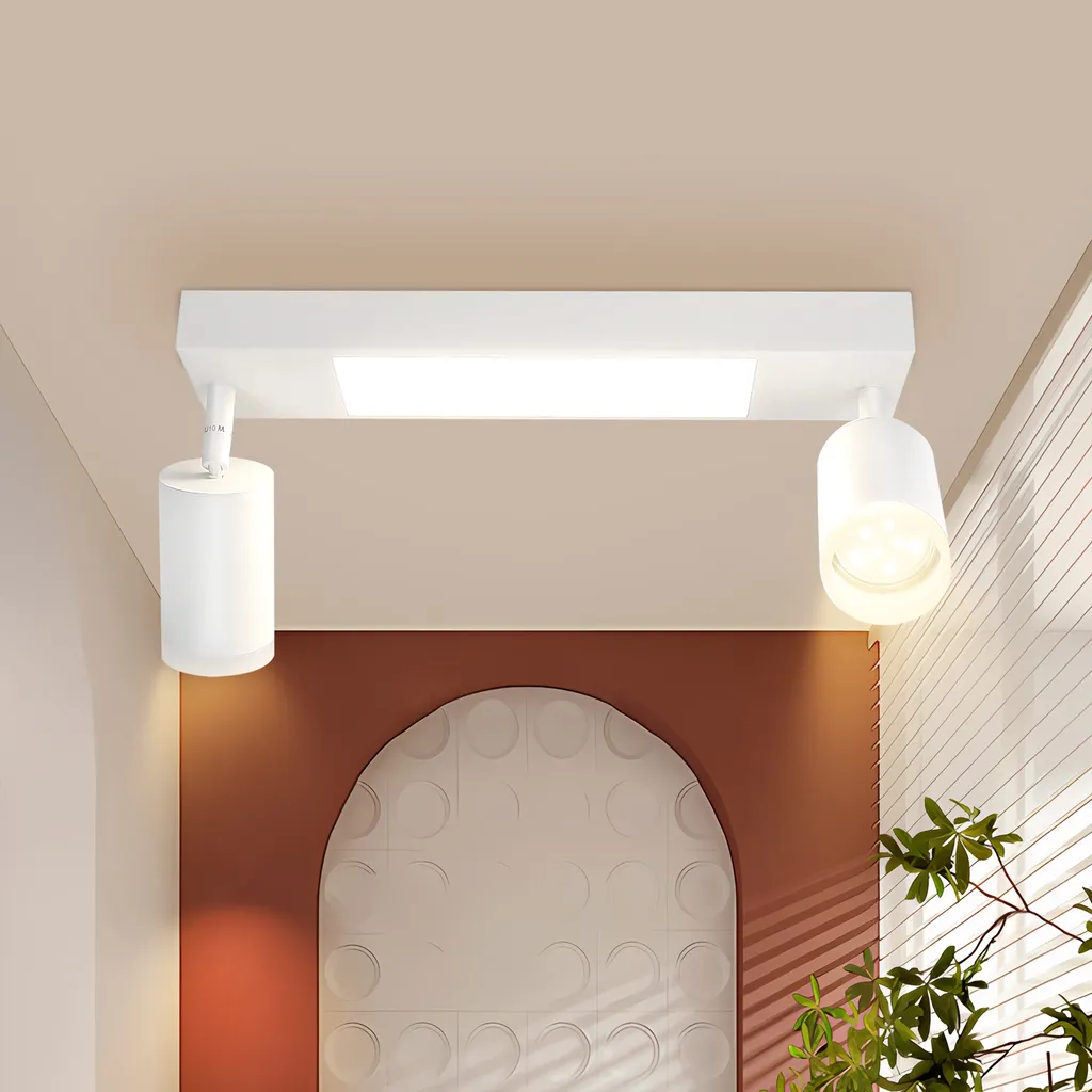 ZMH Plafonnier LED Spot GU10 à 2 Flammes Blanc 3000K orientable à 350°