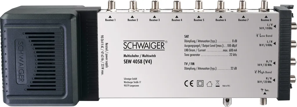 Multicommutateur 5/8 Satellite pour 8 Utilisateurs - Signal UHD et 4K